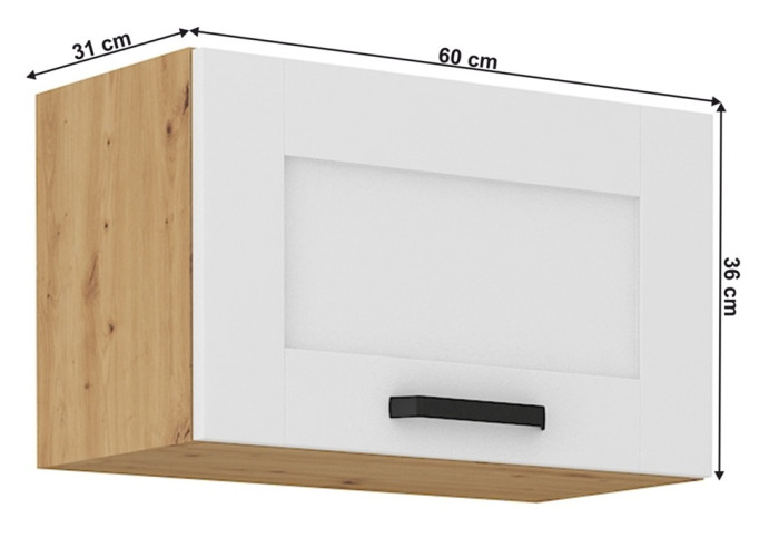 LULA artisan/biela GU60/36 horná výklopná kuchynská skrinka v šírke 60 cm a výške 36 cm