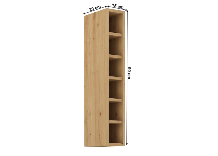 LULA artisan G15/90-OTV horná kuchynská skrinka 15 cm s výškou 90 cm