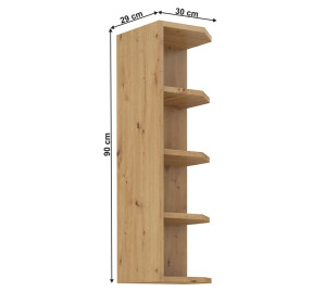 LULA artisan G30/90-ZAK horná ukončovacia kuchynská skrinka 30 cm s výškou 90 cm
