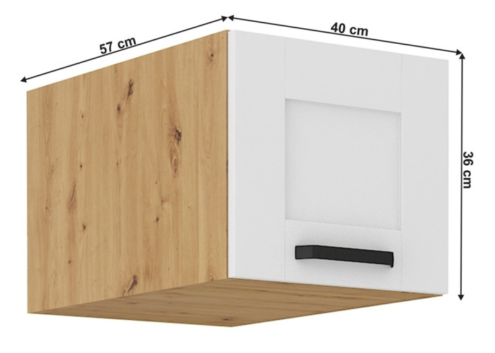 LULA artisan/biela G40/36NAG nadstavec na potravinové skrine v šírke 40 cm a výške 36 cm