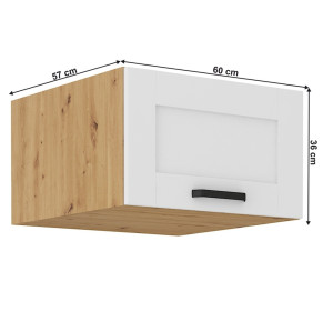 LULA artisan/biela G60/36NAG nadstavec na potravinové skrine v šírke 60 cm a výške 36 cm