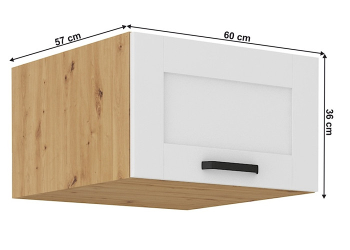 LULA artisan/biela G60/36NAG nadstavec na potravinové skrine v šírke 60 cm a výške 36 cm