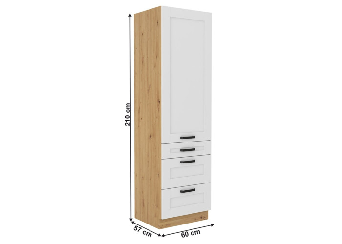 LULA artisan/biela DKS60 vysoká kuchynská potravinová skriňa 60 cm LULA artisan/biela DKS60 vysoká kuchynská potravinová skriňa 60 cm