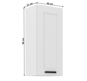 LULA biela G40/90 horná kuchynská skrinka 40 cm s výškou 90 cm