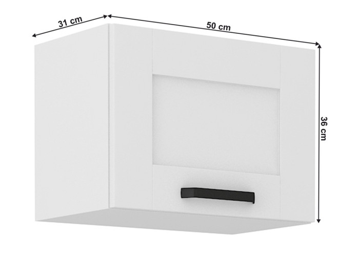 LULA biela GU50/36 horná výklopná kuchynská skrinka v šírke 50 cm a výške 36 cm