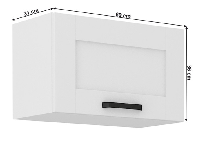 LULA biela GU60/36 horná výklopná kuchynská skrinka v šírke 60 cm a výške 36 cm