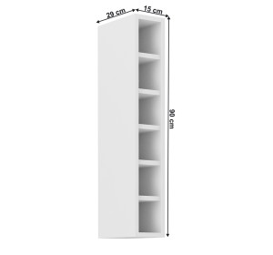 LULA biela G15/90-OTV horná kuchynská skrinka 15 cm s výškou 90 cm