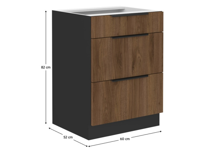 MENZO D60S3 dolná kuchynská zásuvková skrinka 60 cm