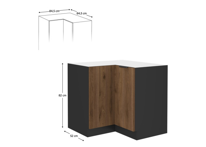 MENZO DN90 dolná rohová kuchynská skrinka 90x90 cm MENZO DN90 dolná rohová kuchynská skrinka 90x90 cm