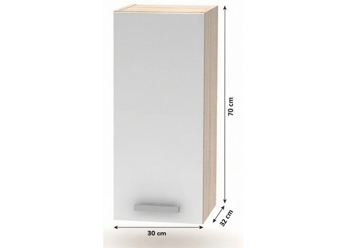 NOVA PLUS NOPL-002-0H dub sonoma/biela, horná skrinka v šírke 30 cm NOVA PLUS NOPL-002-0H dub sonoma/biela, horná skrinka v šírke 30 cm