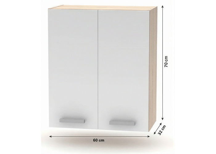 NOVA PLUS NOPL-007-0H dub sonoma/biela, horná skrinka v šírke 60 cm NOVA PLUS NOPL-007-0H dub sonoma/biela, horná skrinka v šírke 60 cm