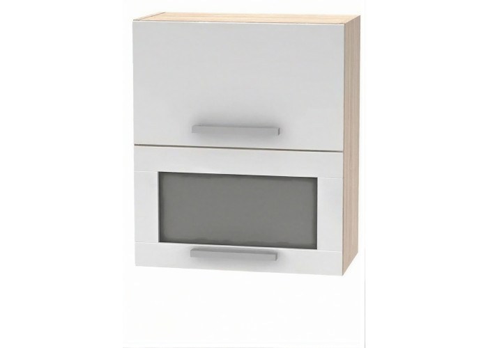 NOVA PLUS NOPL-009-VH dub sonoma/biela, horná výklopná skrinka so sklom v šírke 60 cm NOVA PLUS NOPL-009-VH dub sonoma/biela, horná výklopná skrinka so sklom v šírke 60 cm