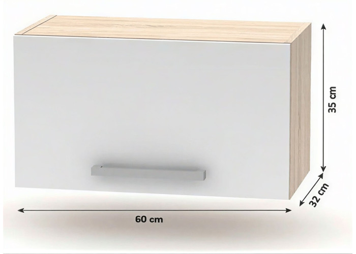 NOVA PLUS NOPL-011-VH dub sonoma/biela, horná výklopná skrinka v šírke 60 cm NOVA PLUS NOPL-011-VH dub sonoma/biela, horná výklopná skrinka v šírke 60 cm