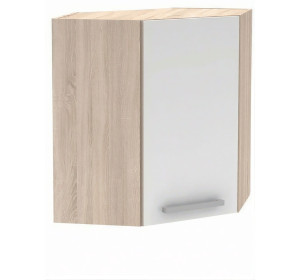 NOVA PLUS NOPL-013-RH dub sonoma/biela, horná rohová skrinka v šírke 60x60 cm