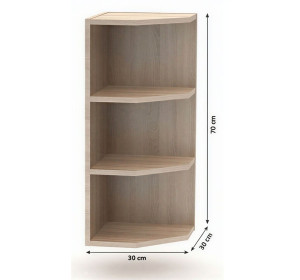 NOVA PLUS NOPL-003-0H dub sonoma, horné rohové ukončenie v šírke 30 cm