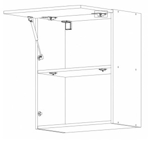 NOVA PLUS NOPL-008-VH dub sonoma/biela, horná výklopná skrinka v šírke 60 cm