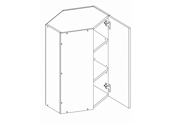 NOVA PLUS NOPL-013-RH dub sonoma/biela, horná rohová skrinka v šírke 60x60 cm NOVA PLUS NOPL-013-RH dub sonoma/biela, horná rohová skrinka v šírke 60x60 cm