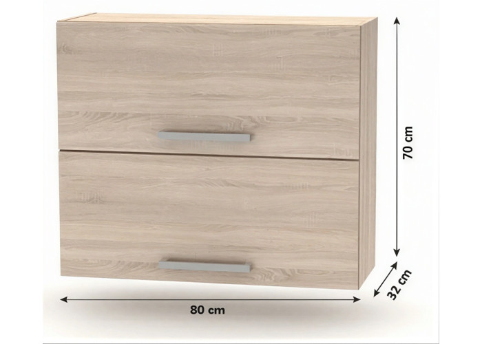 NOVA PLUS NOPL-015-VH dub sonoma, horná výklopná skrinka v šírke 80 cm NOVA PLUS NOPL-015-VH dub sonoma, horná výklopná skrinka v šírke 80 cm