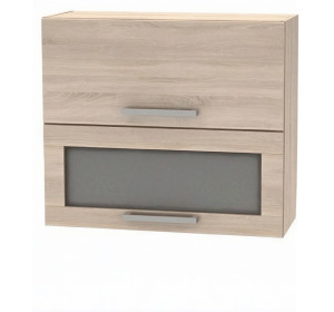 NOVA PLUS NOPL-016-VH dub sonoma, horná výklopná skrinka so sklom v šírke 80 cm
