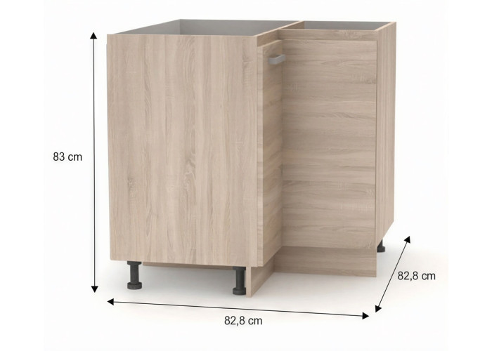 NOVA PLUS NOPL-061-RS dub sonoma, dolná rohová skrinka v šírke 90x90 cm NOVA PLUS NOPL-061-RS dub sonoma, dolná rohová skrinka v šírke 90x90 cm