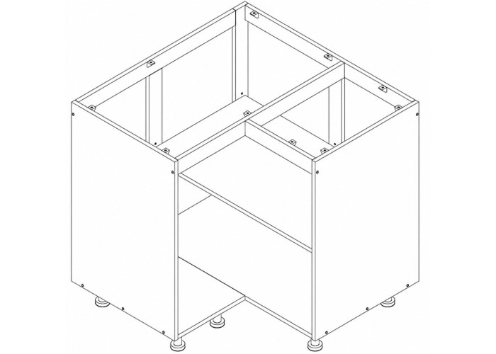 NOVA PLUS NOPL-061-RS dub sonoma, dolná rohová skrinka v šírke 90x90 cm NOVA PLUS NOPL-061-RS dub sonoma, dolná rohová skrinka v šírke 90x90 cm