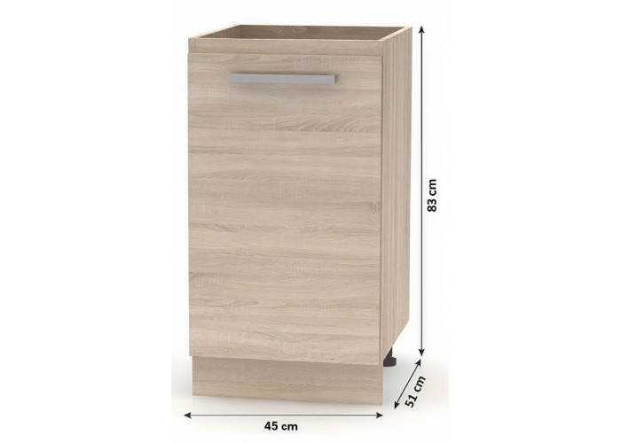 NOVA PLUS NOPL-063-0S dub sonoma, dolná skrinka v šírke 45 cm NOVA PLUS NOPL-063-0S dub sonoma, dolná skrinka v šírke 45 cm