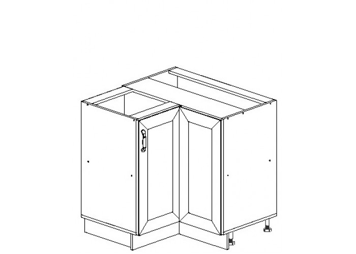 FEBE FE12/D90N, dolná rohová skrinka v šírke 90x90 cm