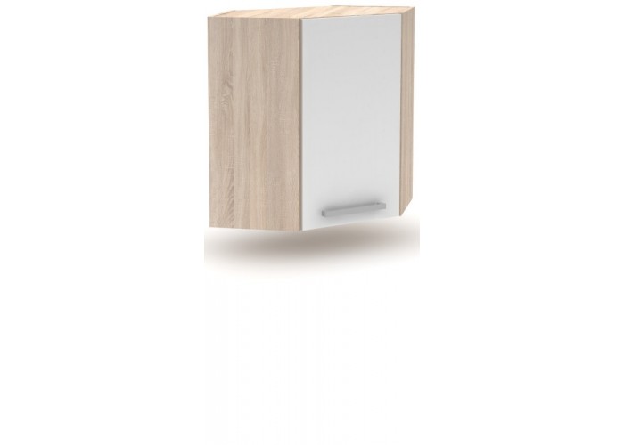 NOVA PLUS NOPL-013-RH dub sonoma/biela, horná rohová skrinka v šírke 60x60 cm