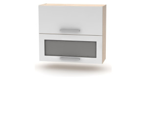 NOVA PLUS NOPL-016-VH dub sonoma/biela, horná výklopná skrinka so sklom v šírke 80 cm