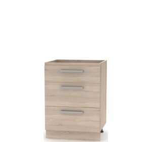 NOVA PLUS NOPL-058-0S dub sonoma, dolná 3-zásuvková skrinka v šírke 60 cm