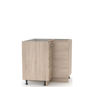 NOVA PLUS NOPL-061-RS dub sonoma, dolná rohová skrinka v šírke 90x90 cm