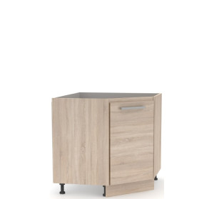 NOVA PLUS NOPL-065-RS dub sonoma, dolná rohová skrinka v šírke 90x90 cm