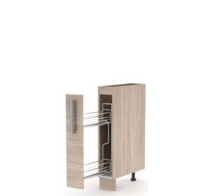 NOVA PLUS NOPL-066-VK dub sonoma, dolná skrinka s výsuvným košom v šírke 15 cm