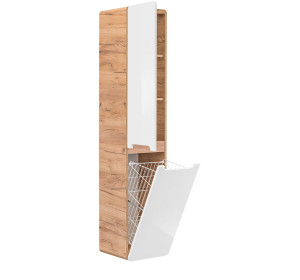 ARUBA white 804, vysoká skrinka s košom na prádlo