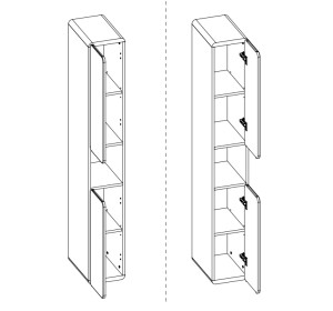 ARUBA white 805, vysoká skrinka do kúpelne 