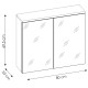 BALI white 841, závesná skrinka so zrkadlom 80 cm