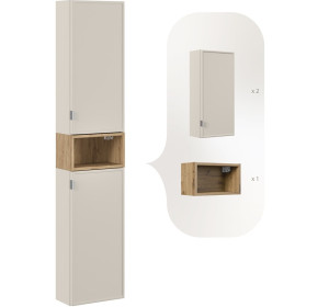 BELLA Cashmere 80-35-REG vysoká skrinka do kúpelne 