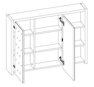 DEVON 846 skrinka so zrkadlom nad umývadlo 100 cm DEVON 846 skrinka so zrkadlom nad umývadlo 100 cm