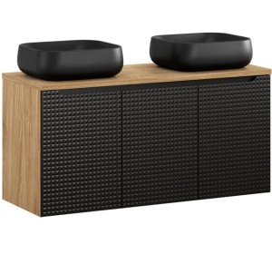 LUXOR Black 82-120-3D-DU závesná skrinka s umývadlom 120 cm