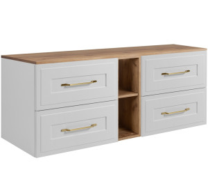 CLASSIC biely W140DC závesná skrinka pod umývadlo 140 cm