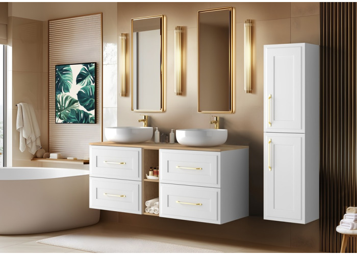 CLASSIC biely W140DC závesná skrinka pod umývadlo 140 cm