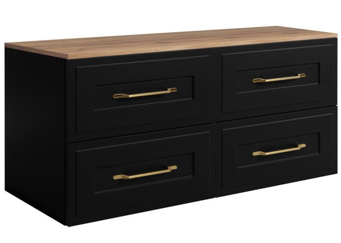 CLASSIC čierny B120DC závesná skrinka pod umývadlo 120 cm