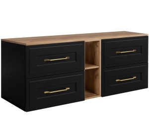 CLASSIC čierny B140DC závesná skrinka pod umývadlo 140 cm