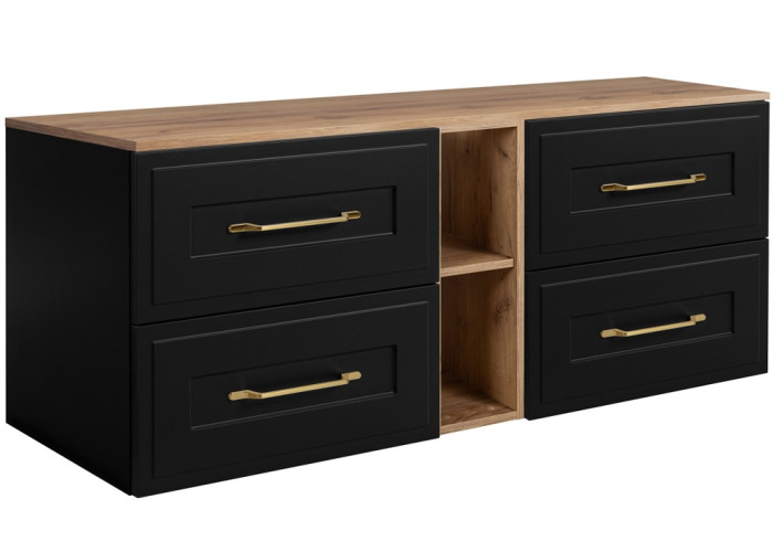 CLASSIC čierny B140DC závesná skrinka pod umývadlo 140 cm CLASSIC čierny B140DC závesná skrinka pod umývadlo 140 cm