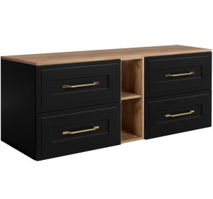 CLASSIC čierny B180DC závesná skrinka pod umývadlo 180 cm