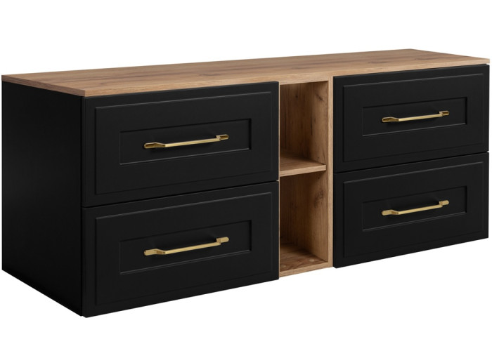 CLASSIC čierny B180DC závesná skrinka pod umývadlo 180 cm CLASSIC čierny B180DC závesná skrinka pod umývadlo 180 cm