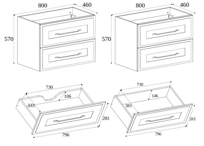 CLASSIC kašmír K160DC závesná skrinka pod umývadlo 160 cm