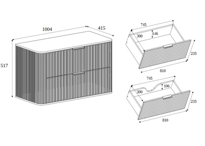 ELEGANCE čierna B100 závesná skrinka pod umývadlo 100 cm s vrchnou doskou ELEGANCE čierna B100 závesná skrinka pod umývadlo 100 cm s vrchnou doskou