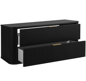 ELEGANCE čierna B120 závesná skrinka pod umývadlo 120 cm s vrchnou doskou