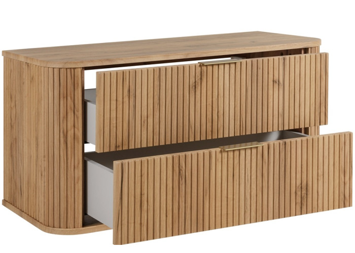 ELEGANCE dub craft zlatý C100 závesná skrinka pod umývadlo 100 cm s vrchnou doskou